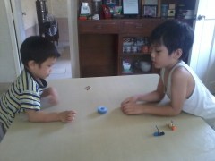 Pablo and Lukas playing Ninjago on a Monday morning
