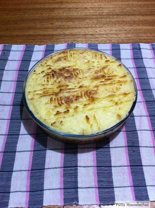 Golden brown Potato top crust