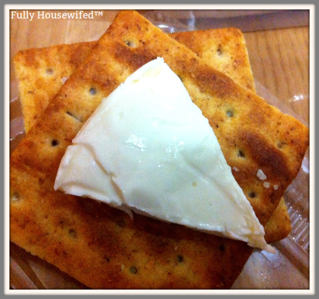 Crackers with Cheese Wedge